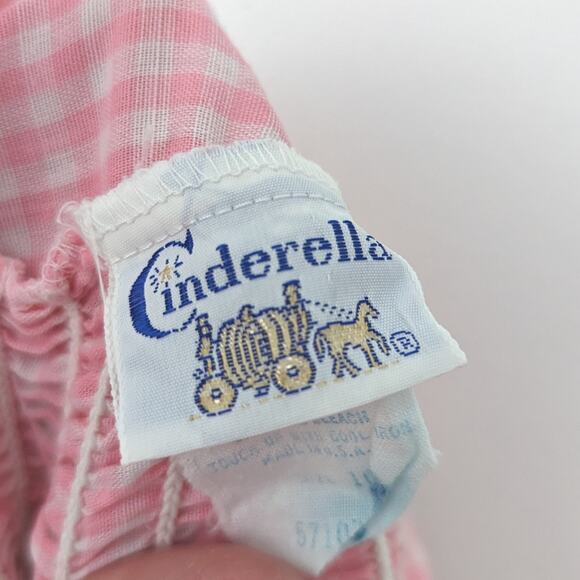Vintage Cinderella Dress Girls Size 10 Pink Gingham Embroidered Sundress Maxi - Picture 6 of 7